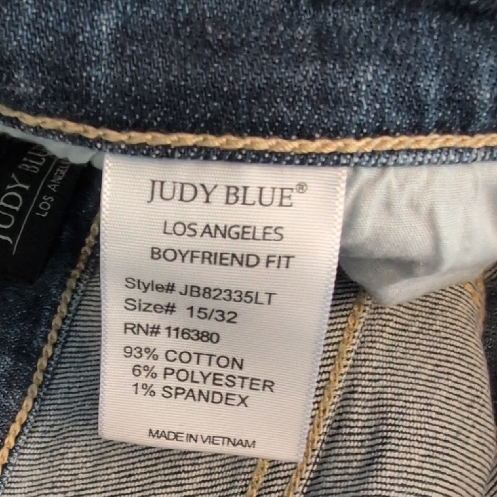 Judy Blue Boyfriend Fit Classic Blue Skinny Plus Size Jeans 15/32 - Picture 10 of 10